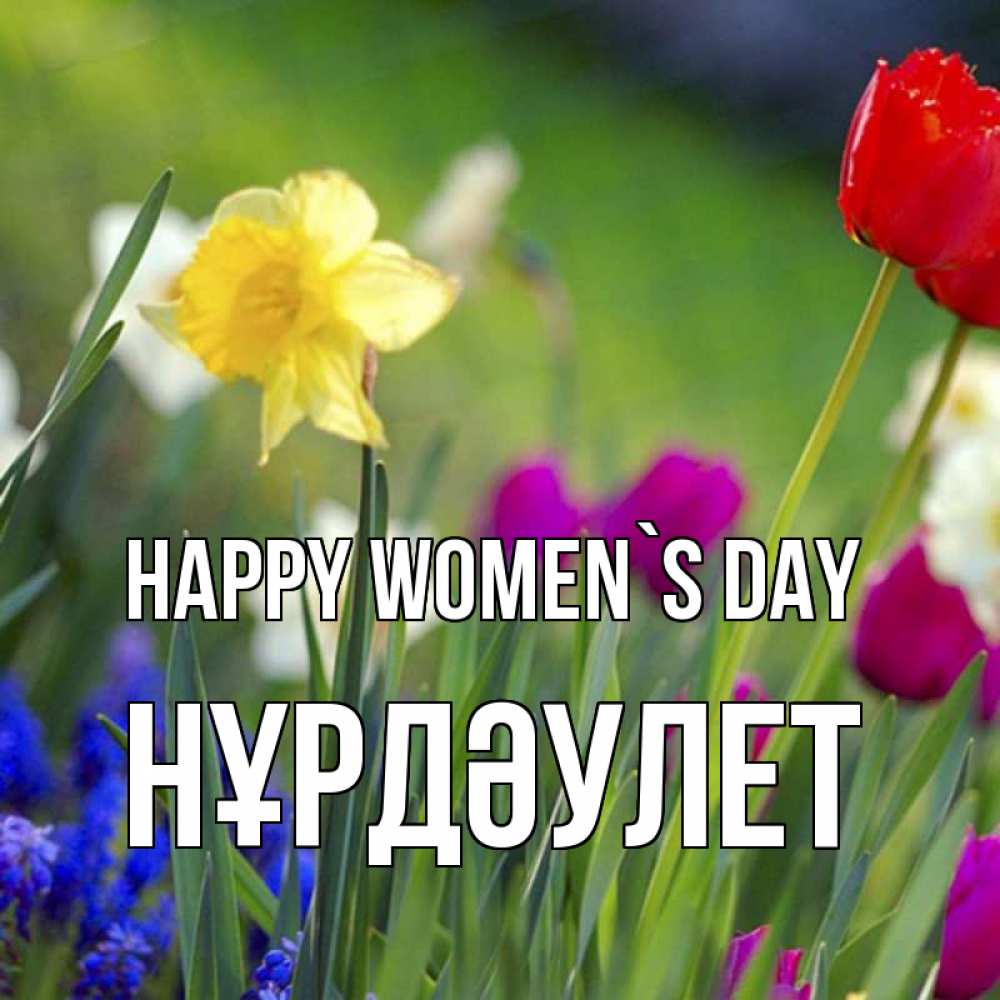 Greetings card с именем, НҰРДӘУЛЕТ happy women`s day международный женский день 3 Greetings with text for free download 